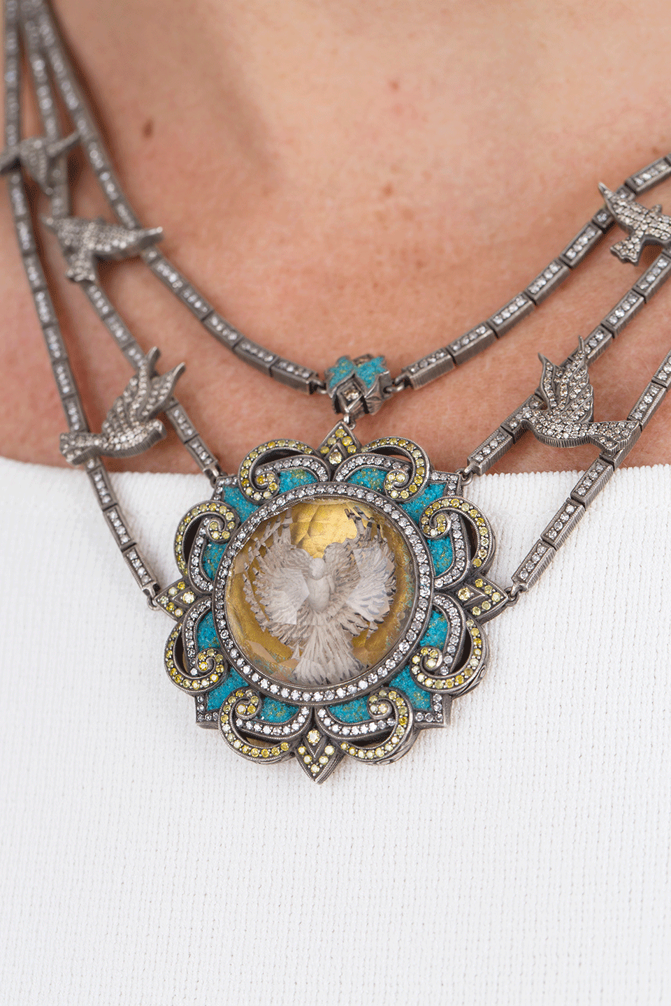 SEVAN BICAKCI-Birds In Flight Diamond Necklace-YELLOW GOLD