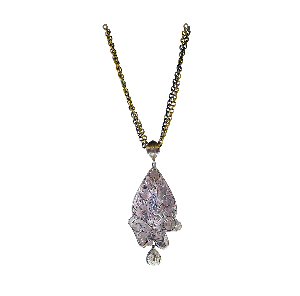 SEVAN BICAKCI-Carved Peacock Lotus Neckace-YELLOW GOLD