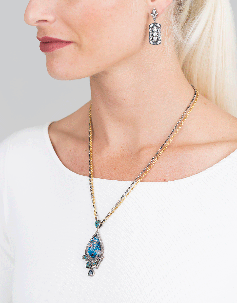 SEVAN BICAKCI-Carved Peacock Lotus Neckace-YELLOW GOLD