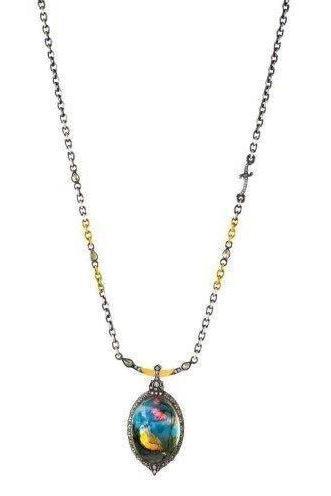Carved Quartz Bird Necklace-YELLOW GOLD-JEWELRYFINE JEWELNECKLACE O-SEVAN BICAKCI