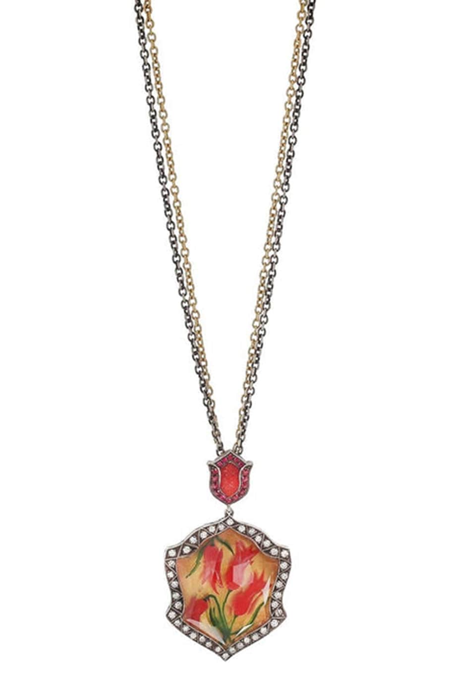 SEVAN BICAKCI-Carved Tulip Pendant Necklace-YELLOW GOLD