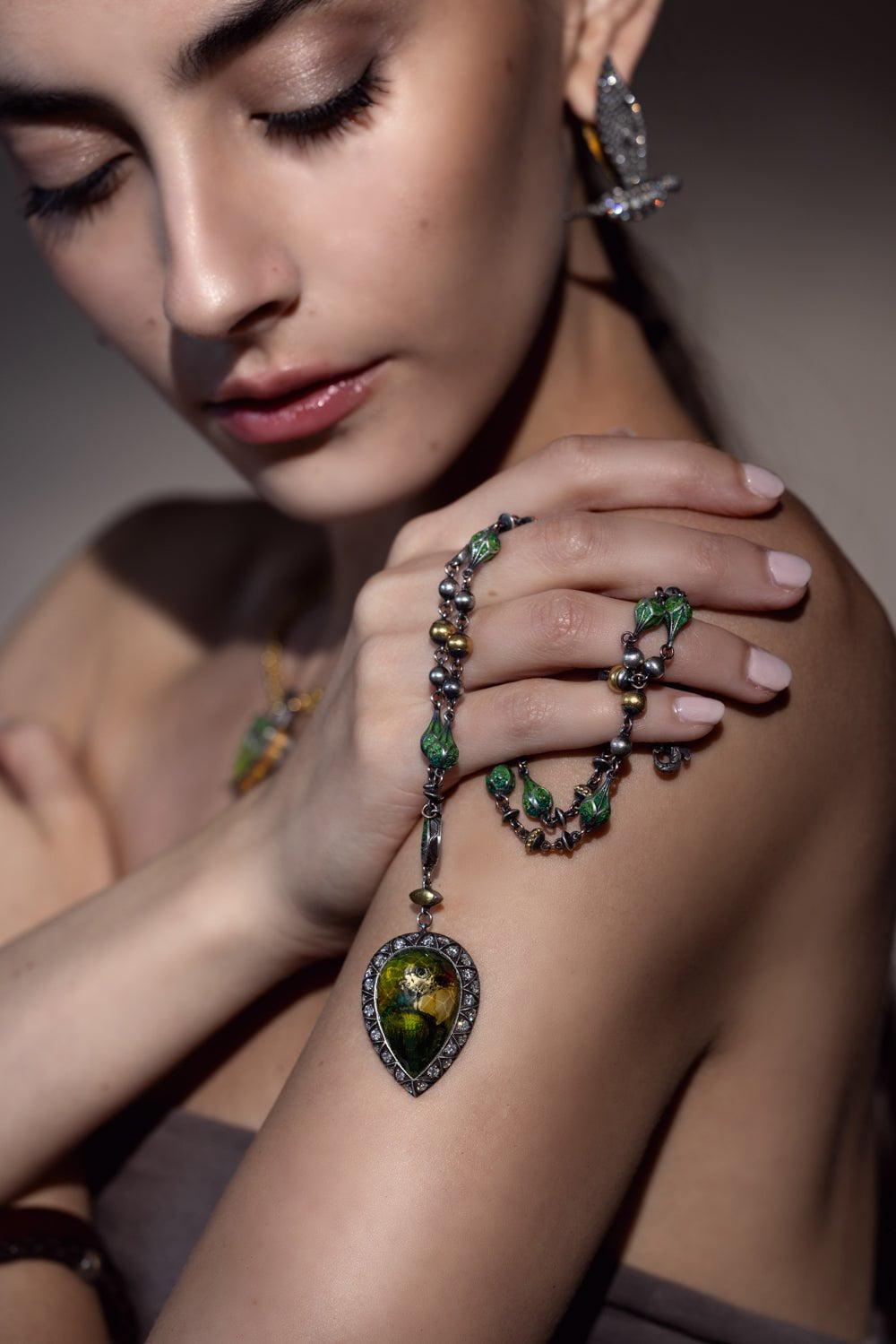 SEVAN BICAKCI-Micro Mosaic Paris Necklace-YELLOW GOLD