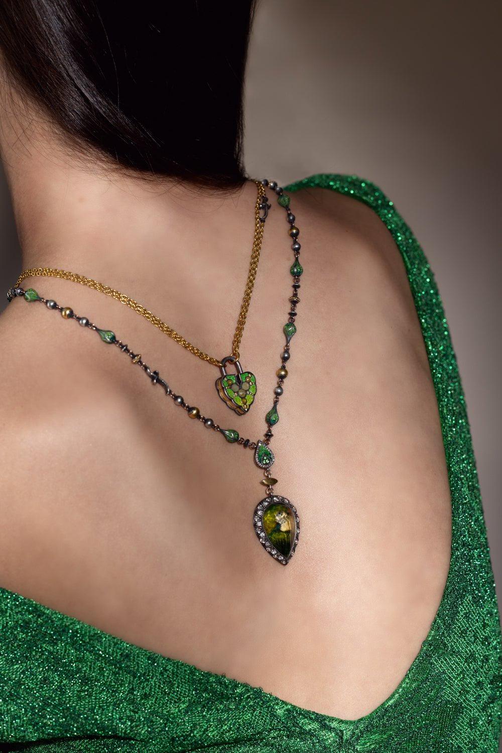 SEVAN BICAKCI-Micro Mosaic Paris Necklace-YELLOW GOLD