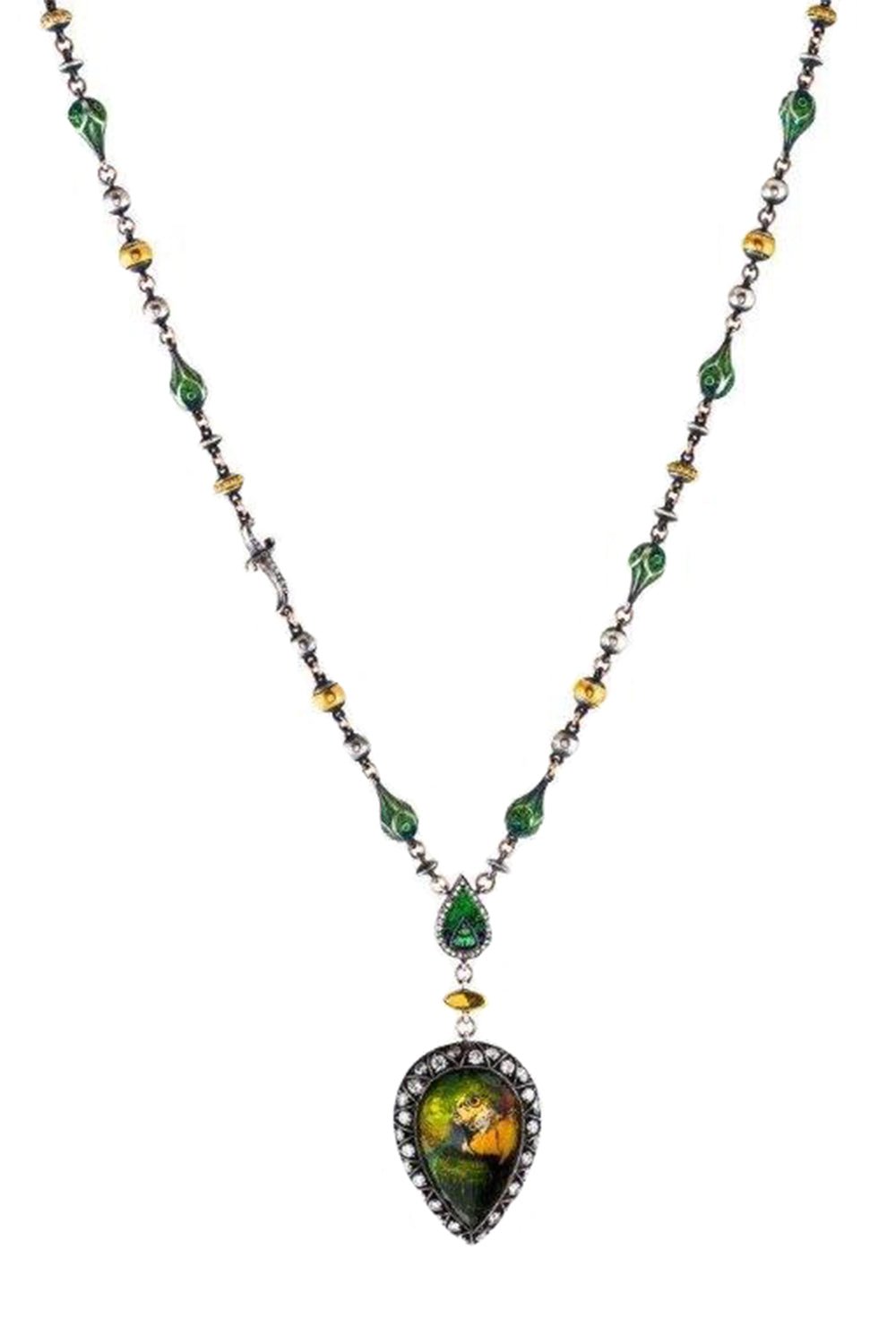 SEVAN BICAKCI-Micro Mosaic Paris Necklace-YELLOW GOLD