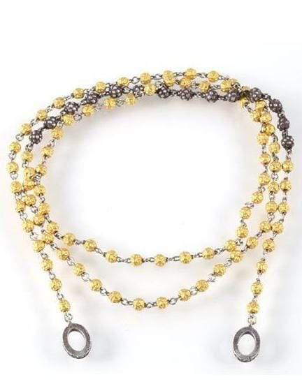 SEVAN BICAKCI-Rosary Open End Necklace - Yellow Gold & Silver-YELLOW GOLD