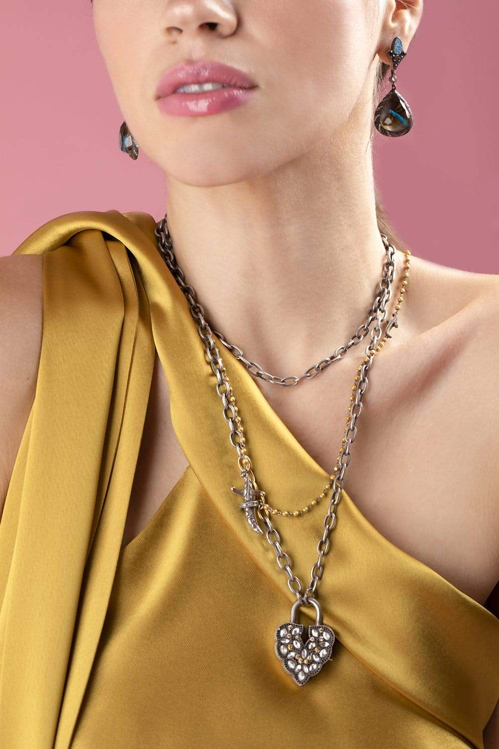 SEVAN BICAKCI-Aspen Leaf Lock Pendant-SILVER