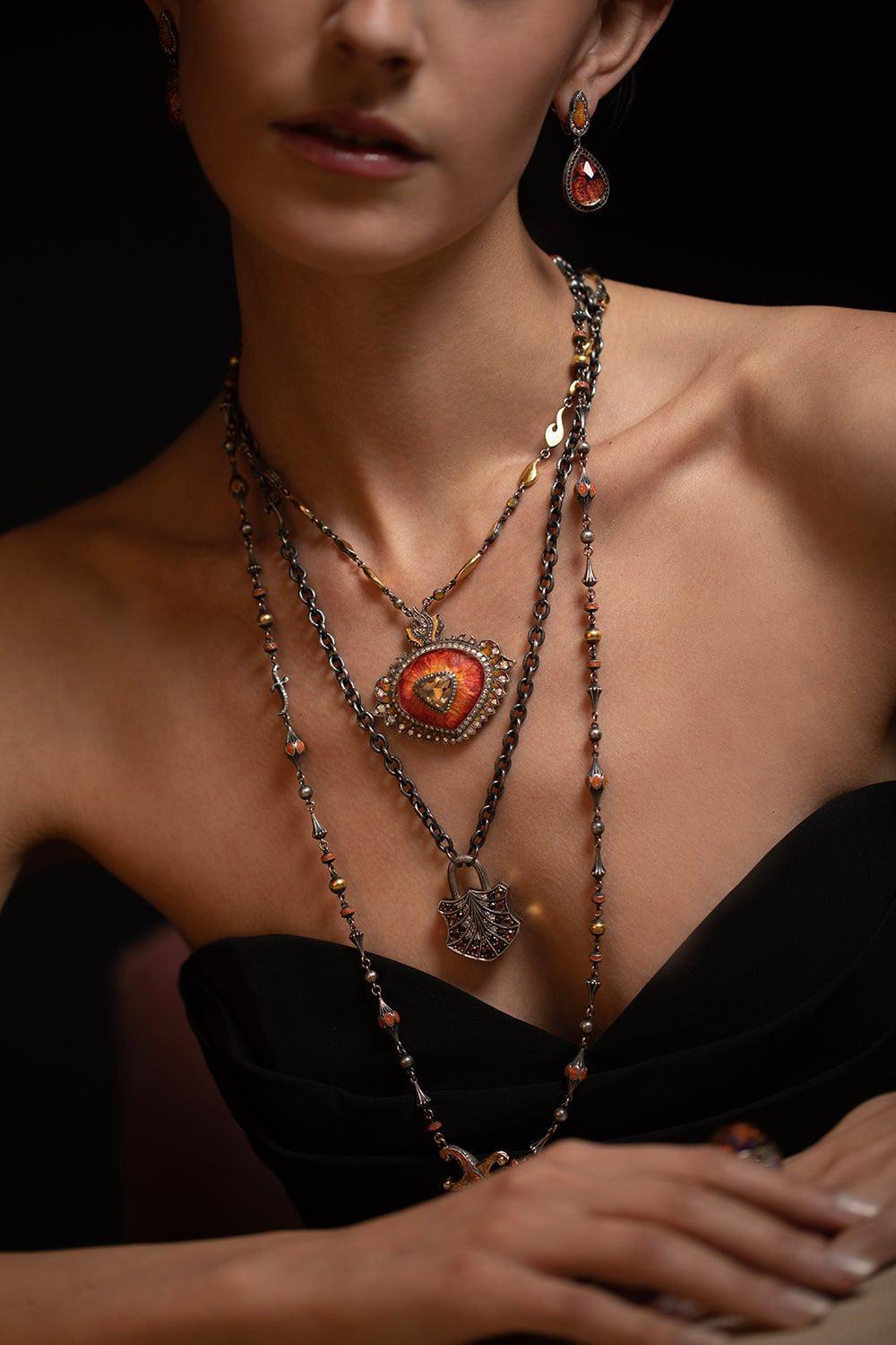 SEVAN BICAKCI-Large Shield Lock Pendant-SILVER