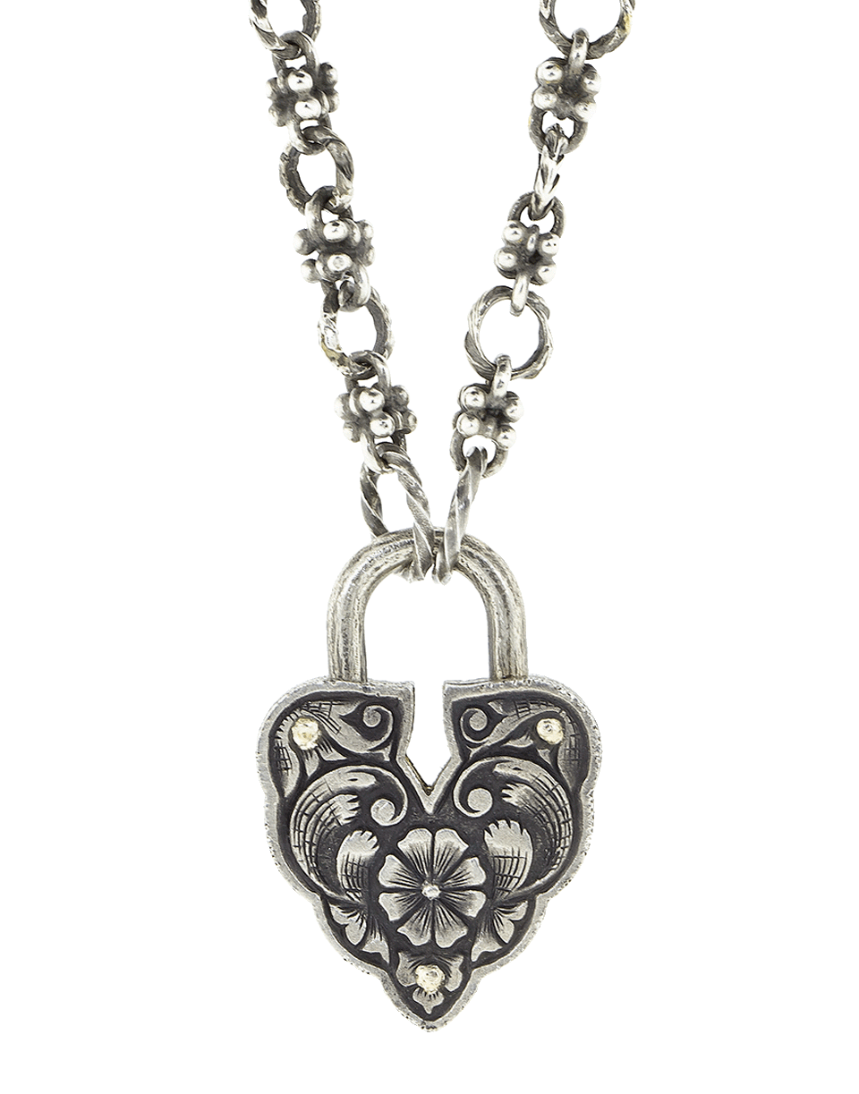 SEVAN BICAKCI-Black Diamond Aspen Leaf Padlock-YELLOW GOLD