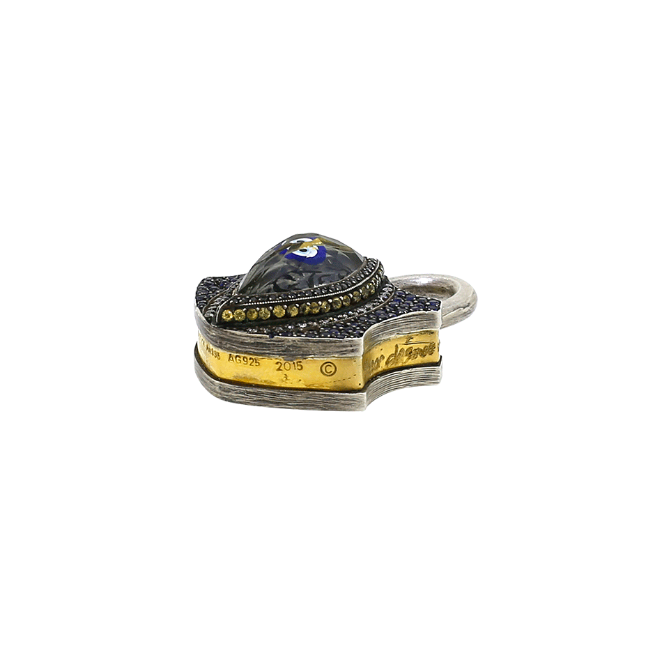 SEVAN BICAKCI-Carved Evil Eye Padlock-YELLOW GOLD