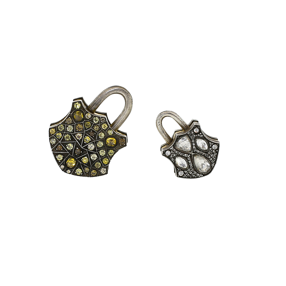 SEVAN BICAKCI-Fancy Diamond Jigsaw Padlock-YELLOW GOLD