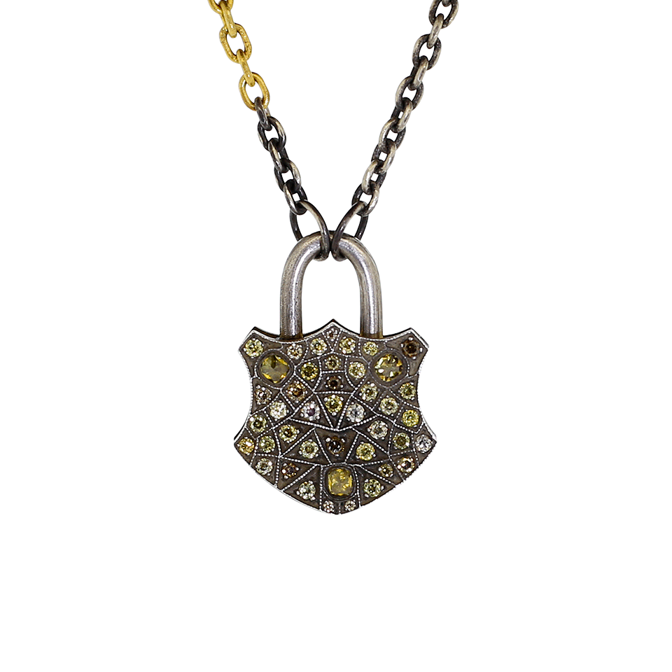 SEVAN BICAKCI-Fancy Diamond Jigsaw Padlock-YELLOW GOLD