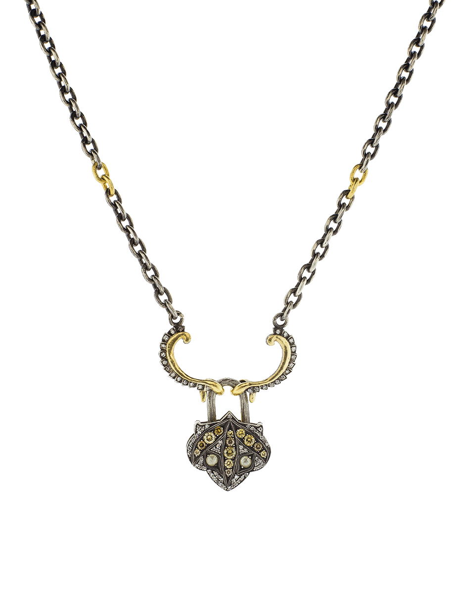 SEVAN BICAKCI-Lantern Mixed Diamond Lock Pendant-YELLOW GOLD