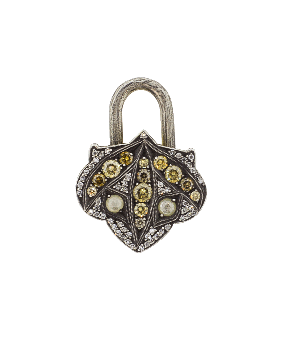 SEVAN BICAKCI-Lantern Mixed Diamond Lock Pendant-YELLOW GOLD
