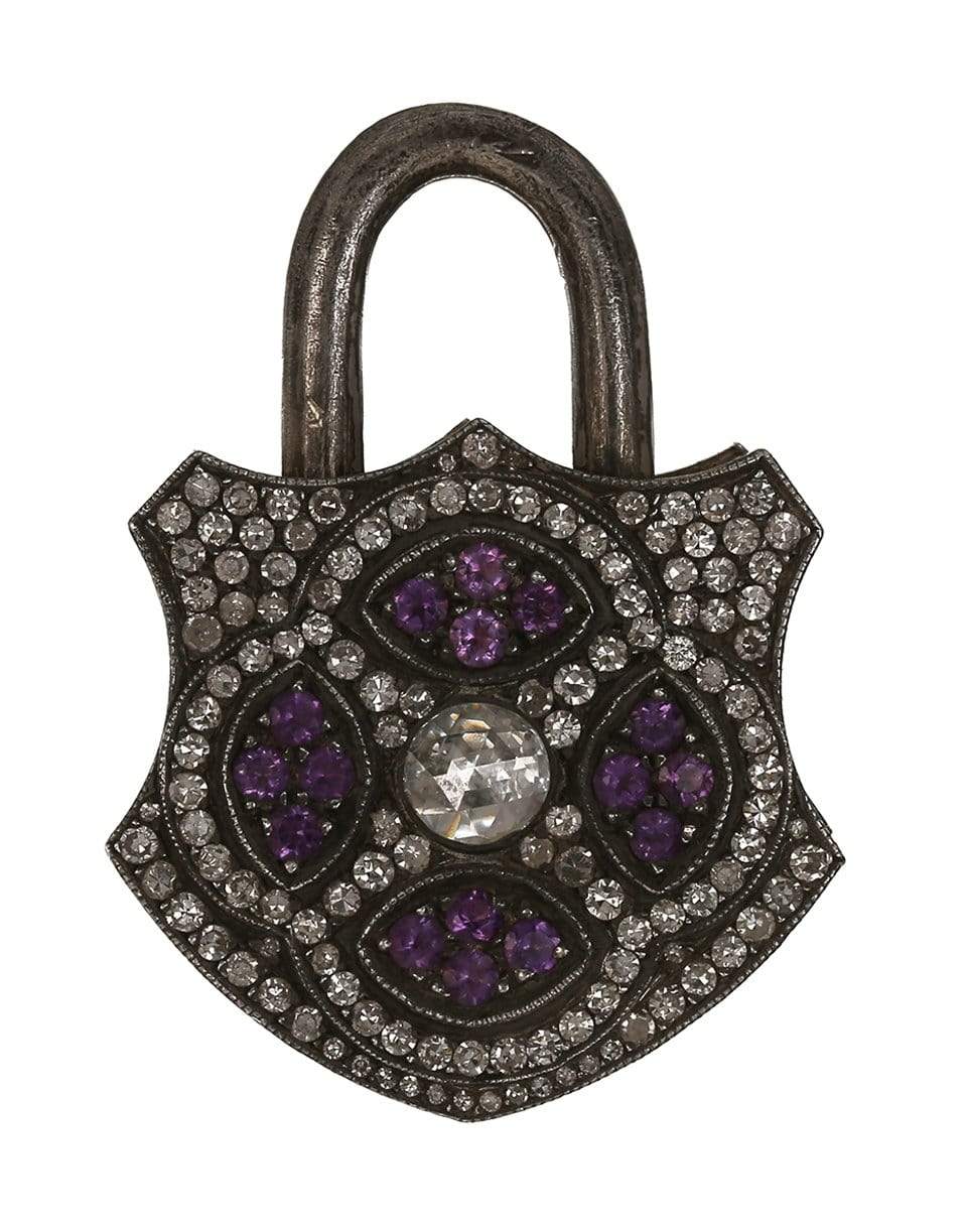 SEVAN BICAKCI-Large Amethyst Lock Pendant-YELLOW GOLD