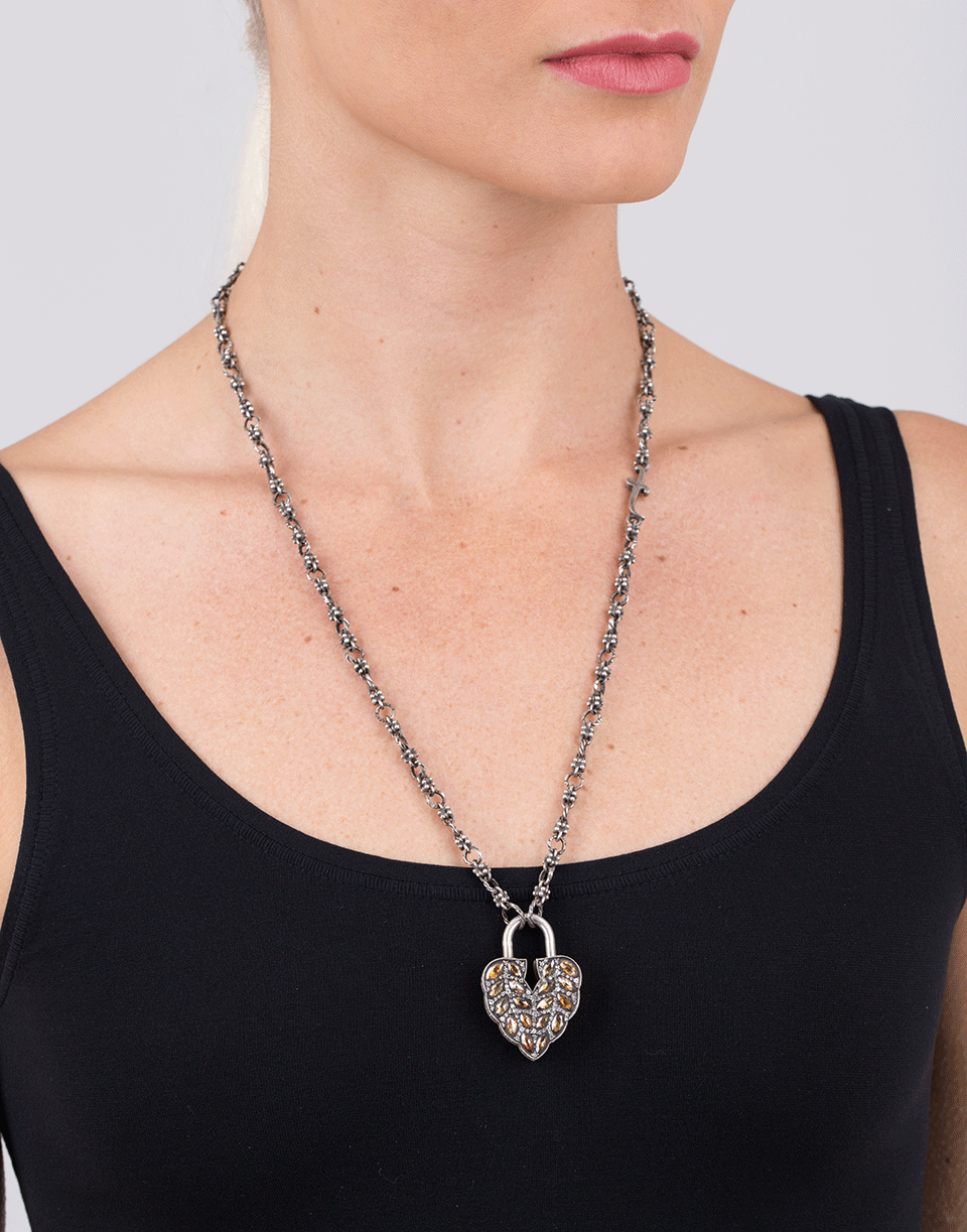 SEVAN BICAKCI-Large Aspen Leaf Lock Pendant-YELLOW GOLD