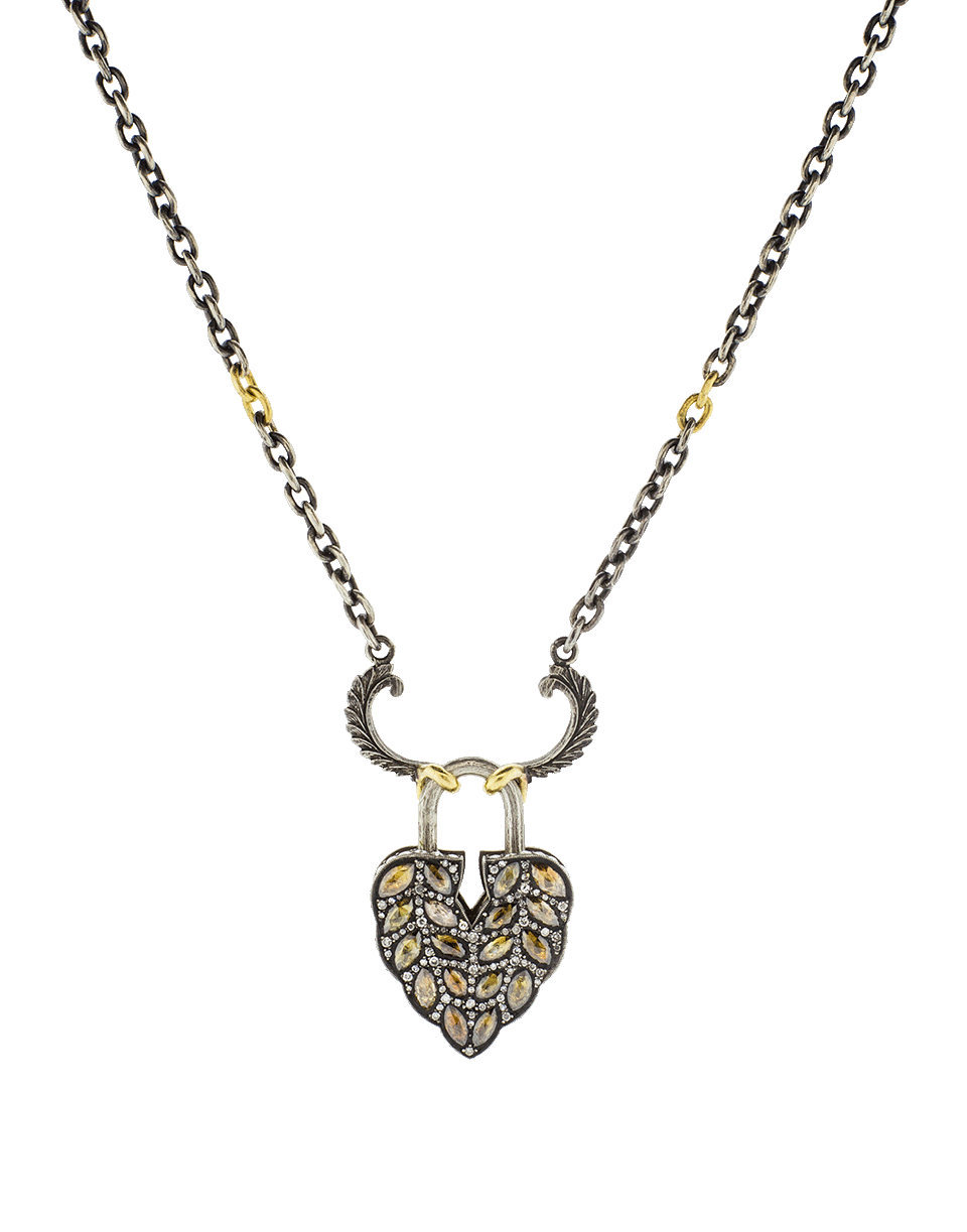 SEVAN BICAKCI-Large Aspen Leaf Lock Pendant-YELLOW GOLD