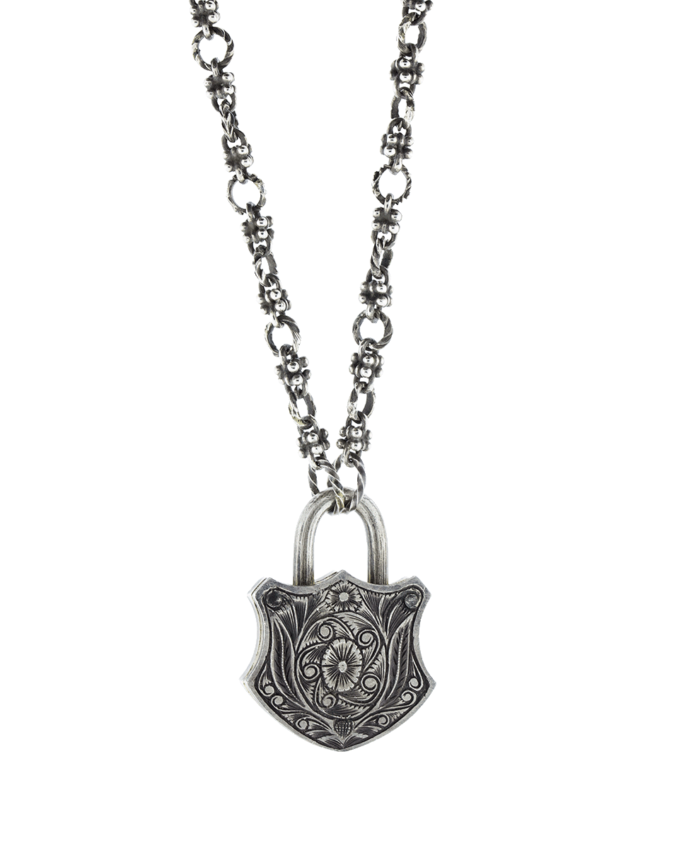 SEVAN BICAKCI-Large Blue Sapphire Lock Pendant-YELLOW GOLD