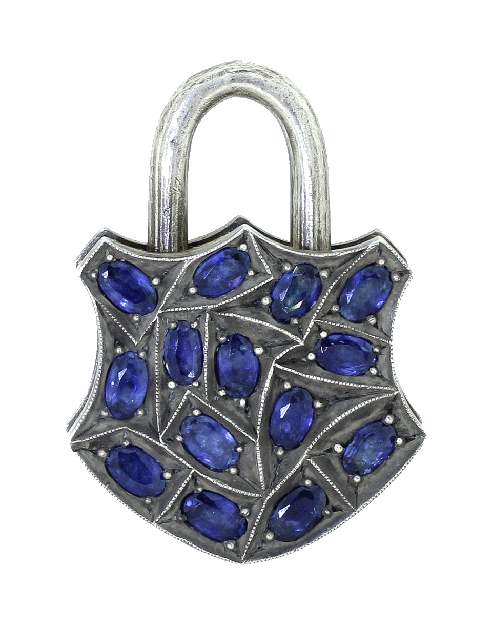 SEVAN BICAKCI-Large Blue Sapphire Lock Pendant-YELLOW GOLD
