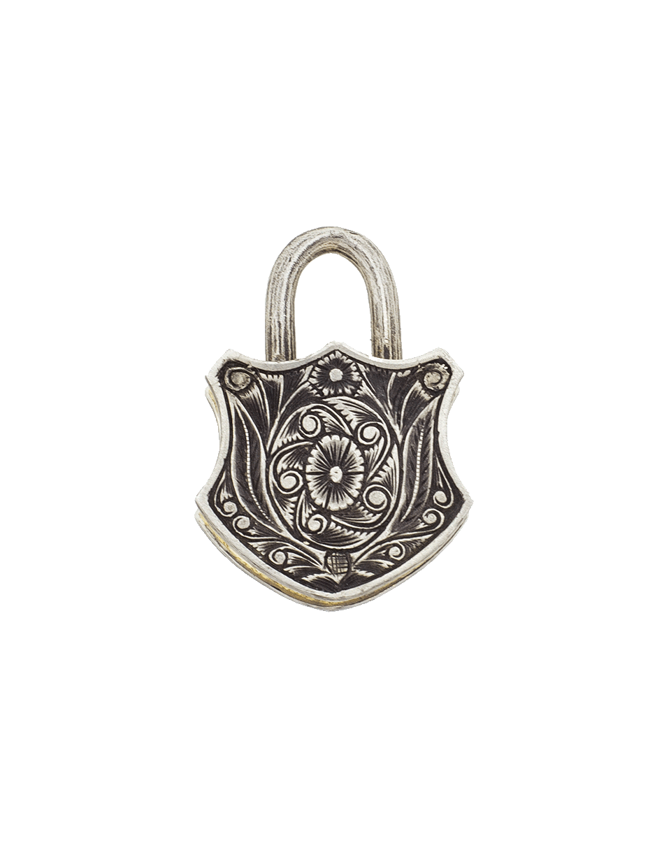 SEVAN BICAKCI-Large Carved Calla Lily Lock Pendant-YELLOW GOLD