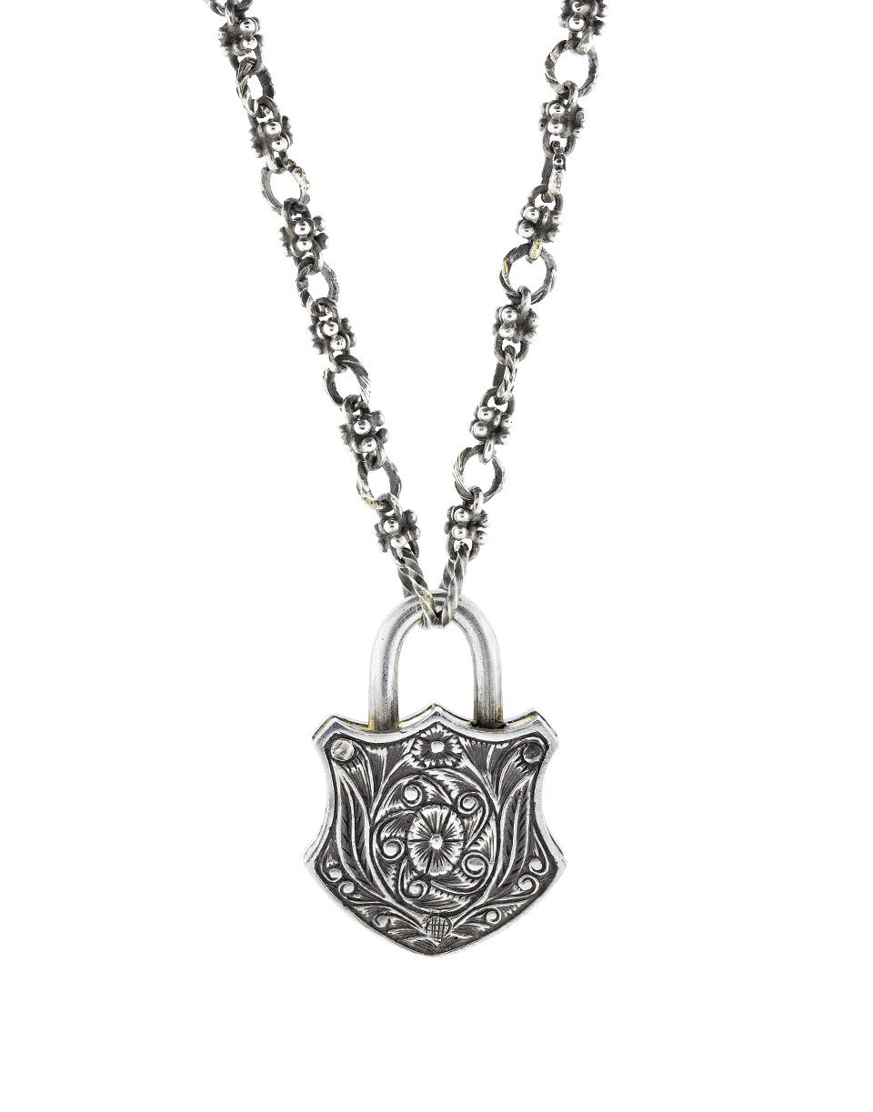 SEVAN BICAKCI-Large Fan Motif Lock Pendant-YELLOW GOLD
