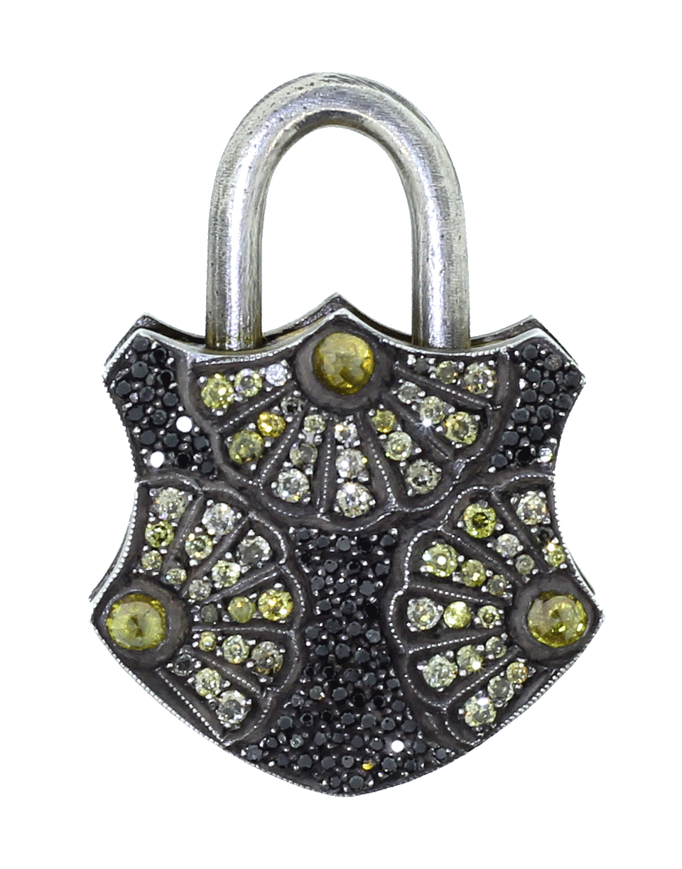SEVAN BICAKCI-Large Fan Motif Lock Pendant-YELLOW GOLD