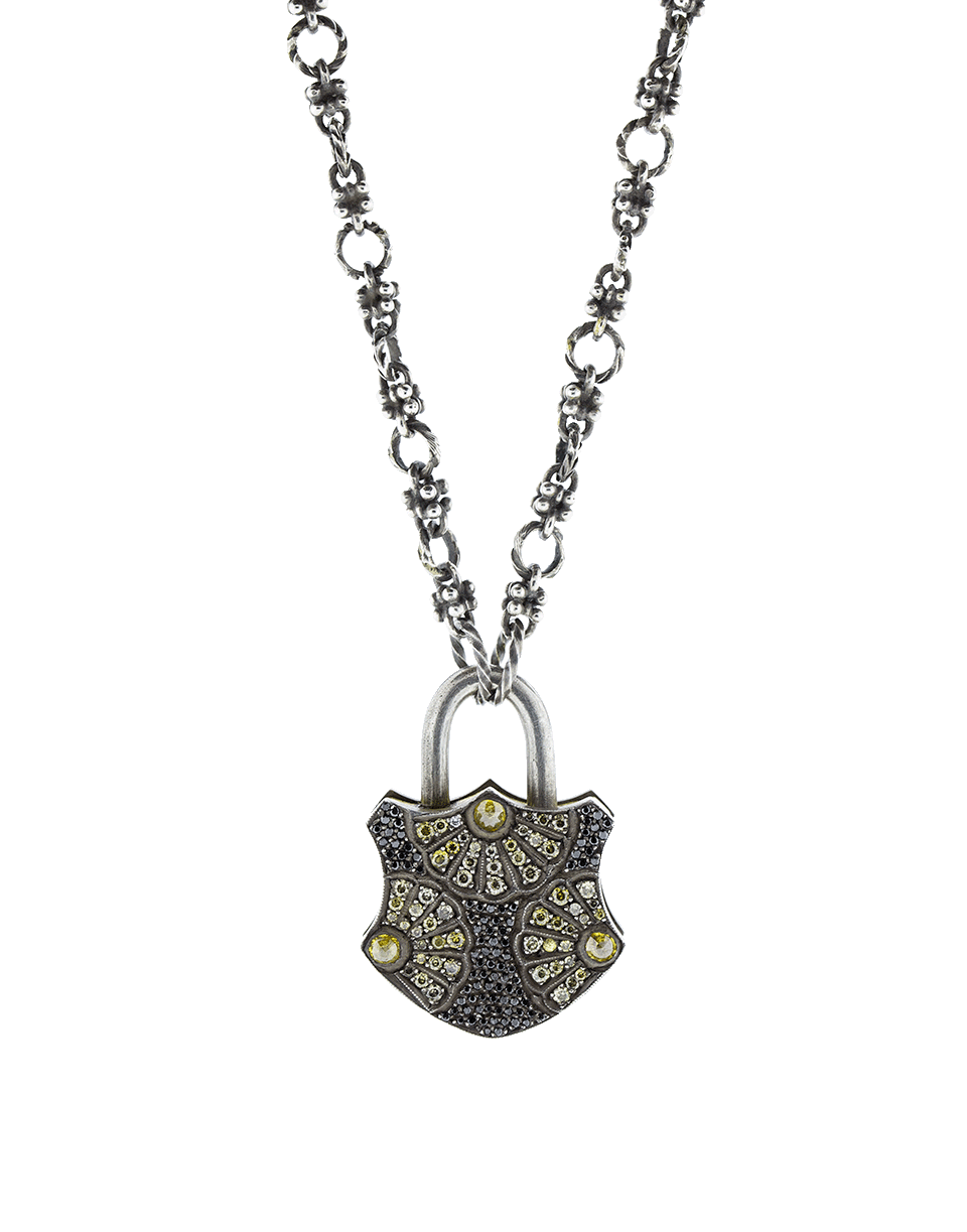 SEVAN BICAKCI-Large Fan Motif Lock Pendant-YELLOW GOLD