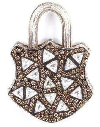 SEVAN BICAKCI-Large Fancy Diamond Shield Padlock-YELLOW GOLD