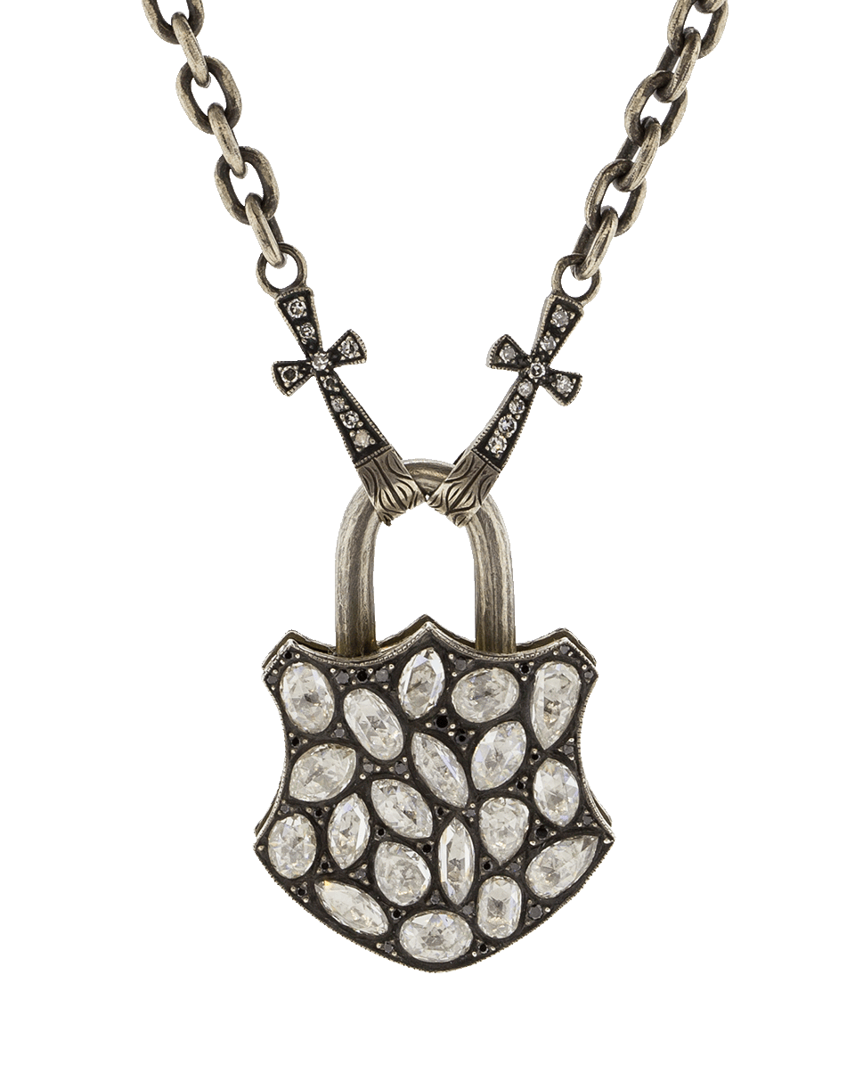SEVAN BICAKCI-Large Rose Diamond Lock Pendant-YELLOW GOLD
