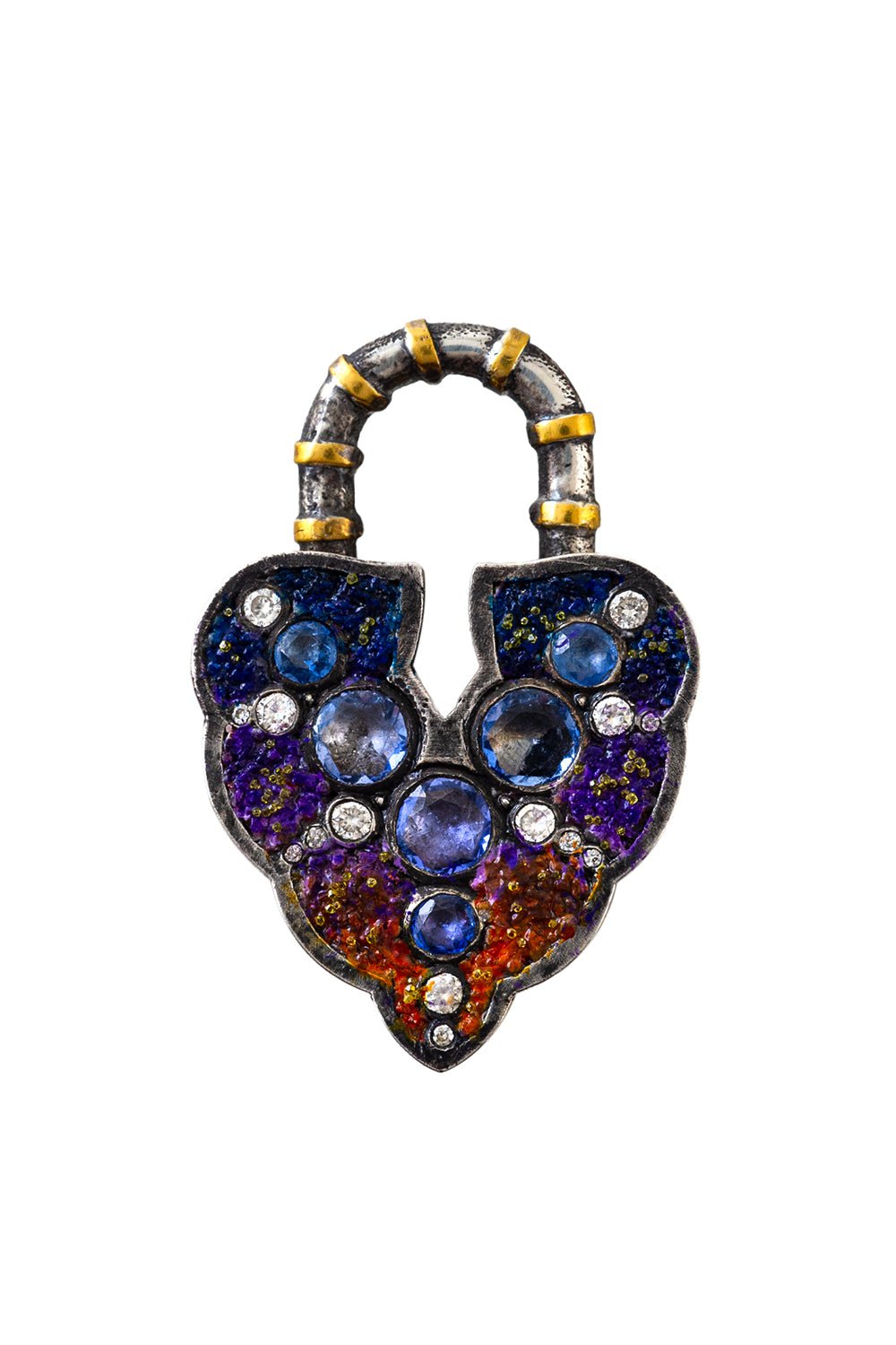 SEVAN BICAKCI-Micro Mosaic Aspen Leaf Padlock-YELLOW GOLD