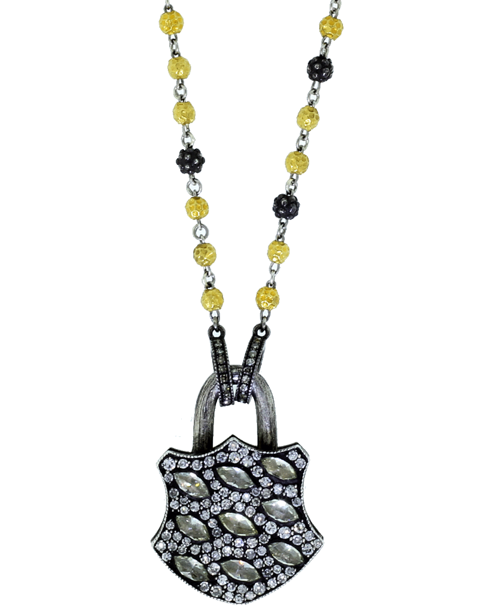 SEVAN BICAKCI-Medium Diamond Lock Pendant-YELLOW GOLD