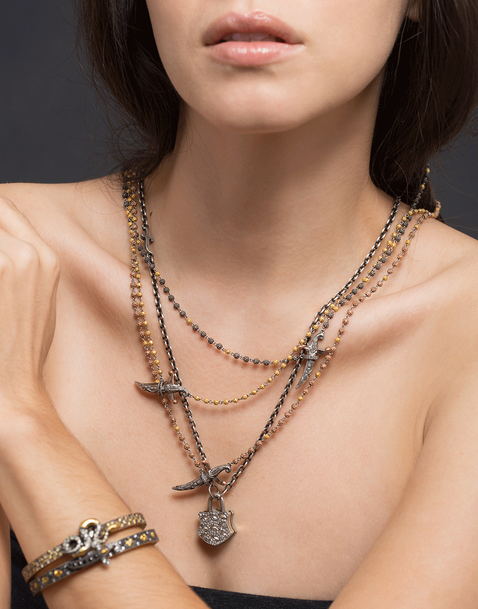 SEVAN BICAKCI-Medium Diamond Lock Pendant-YELLOW GOLD