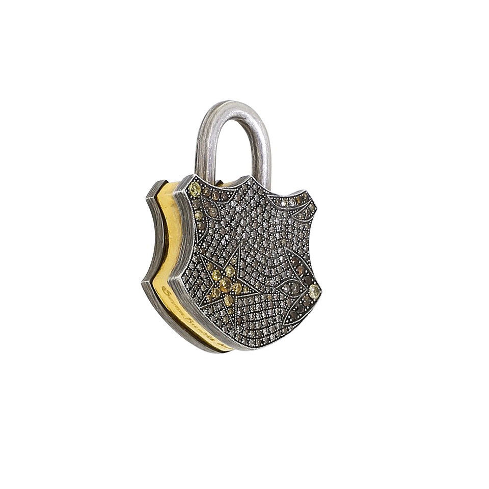 SEVAN BICAKCI-Yellow Fancy Diamond Padlock-YELLOW GOLD
