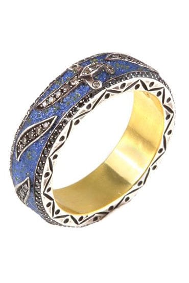 SEVAN BICAKCI-Lapis Micro Mosaic Ring-SILVER