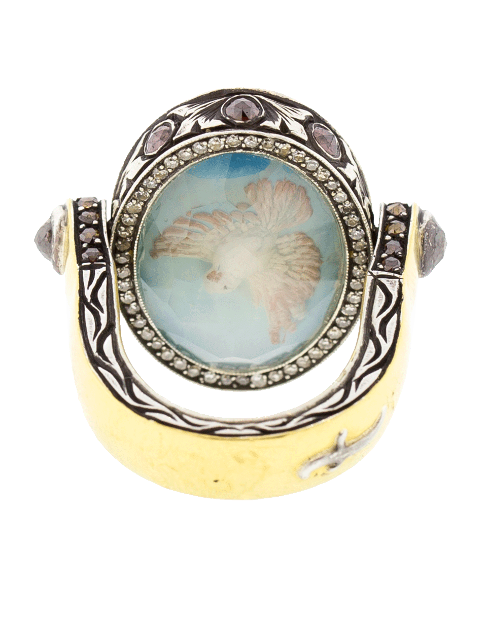 SEVAN BICAKCI-Flying Dove Flip Ring-YELLOW GOLD