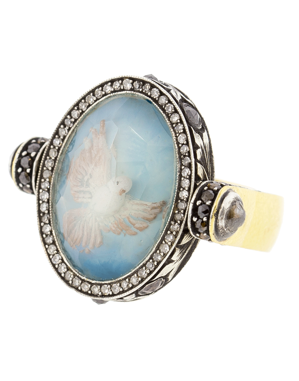 SEVAN BICAKCI-Flying Dove Flip Ring-YELLOW GOLD