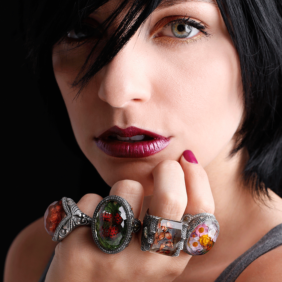 SEVAN BICAKCI-Carved Flower Garden Ring-YELLOW GOLD