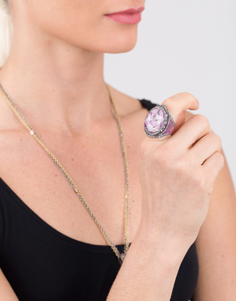 SEVAN BICAKCI-Lavender Birds In Flight Ring-YELLOW GOLD