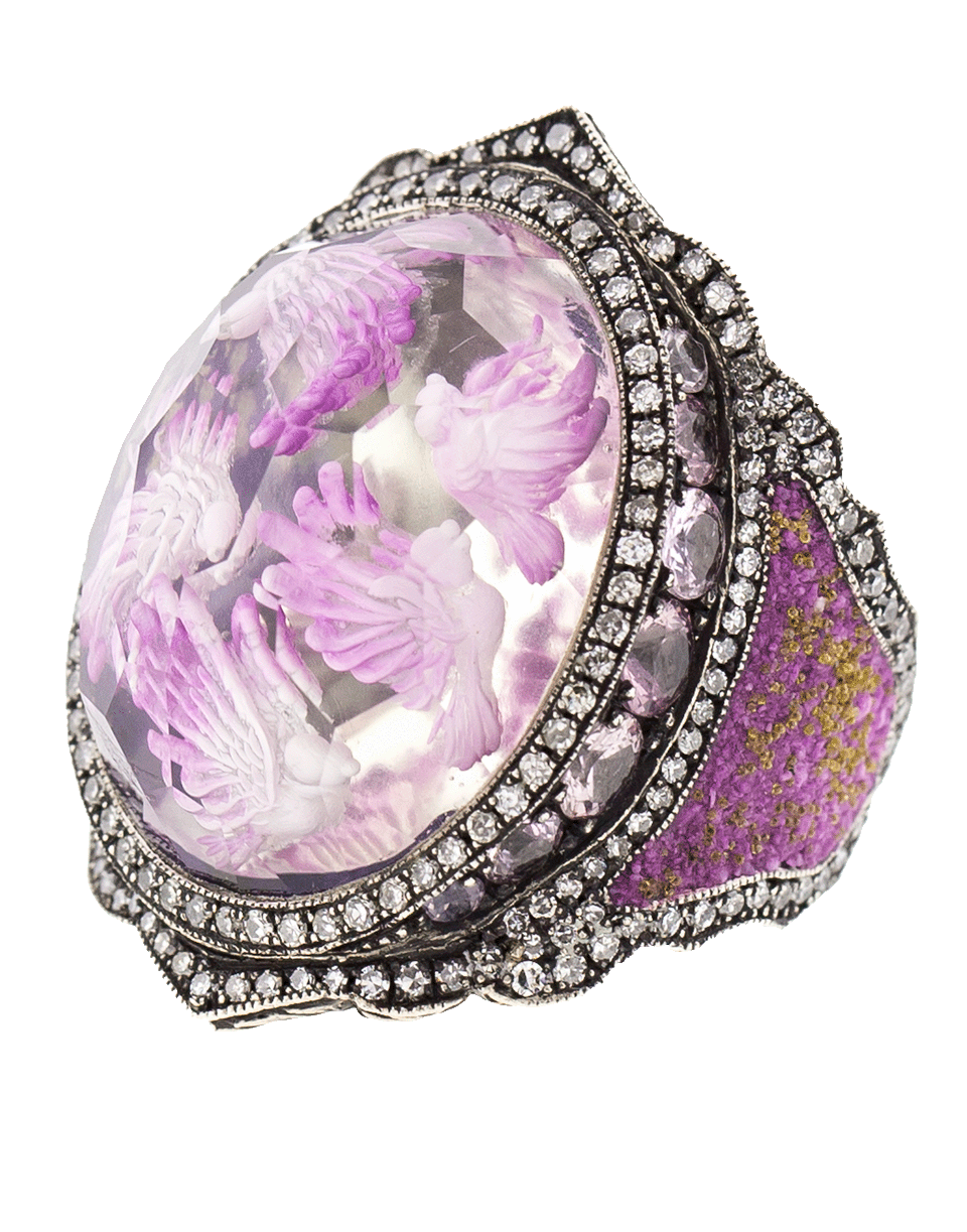 SEVAN BICAKCI-Lavender Birds In Flight Ring-YELLOW GOLD