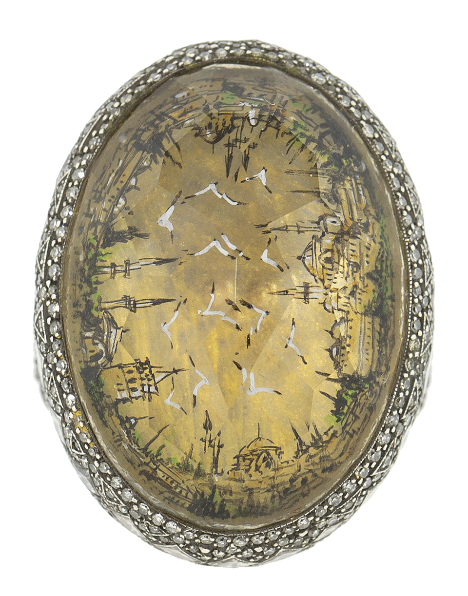 SEVAN BICAKCI-Lemon Topaz Istanbul Sea Ring-YELLOW GOLD