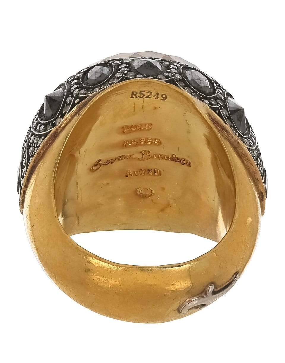 SEVAN BICAKCI-Black Diamond Carved Butterfly Ring-YELLOW GOLD