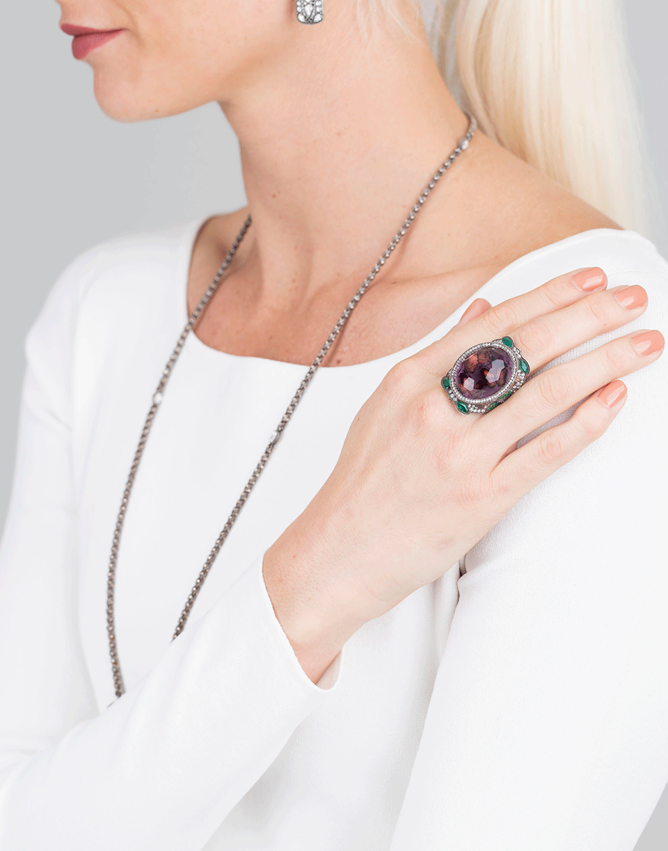SEVAN BICAKCI-Butterfly Garden Amethyst Ring-YELLOW GOLD