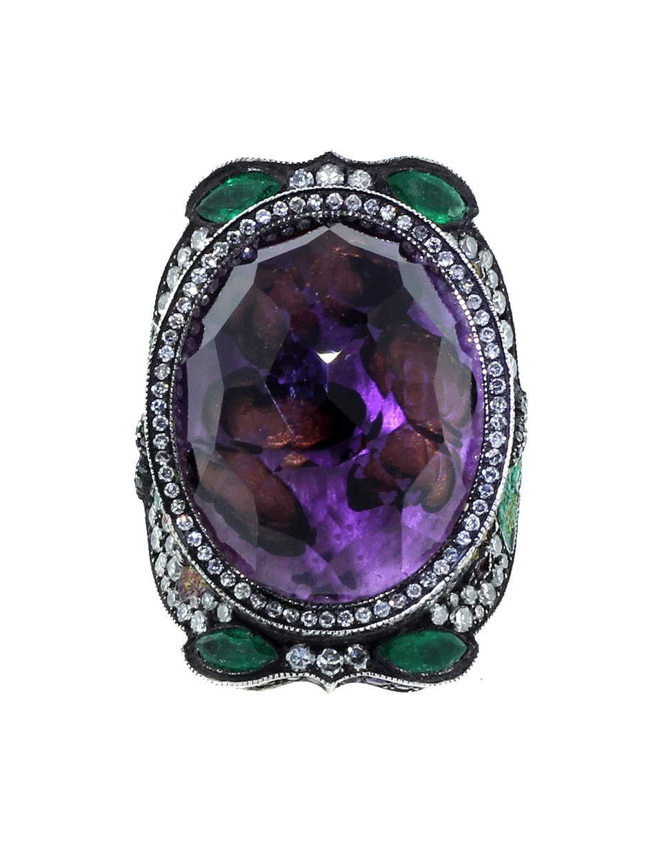 SEVAN BICAKCI-Butterfly Garden Amethyst Ring-YELLOW GOLD