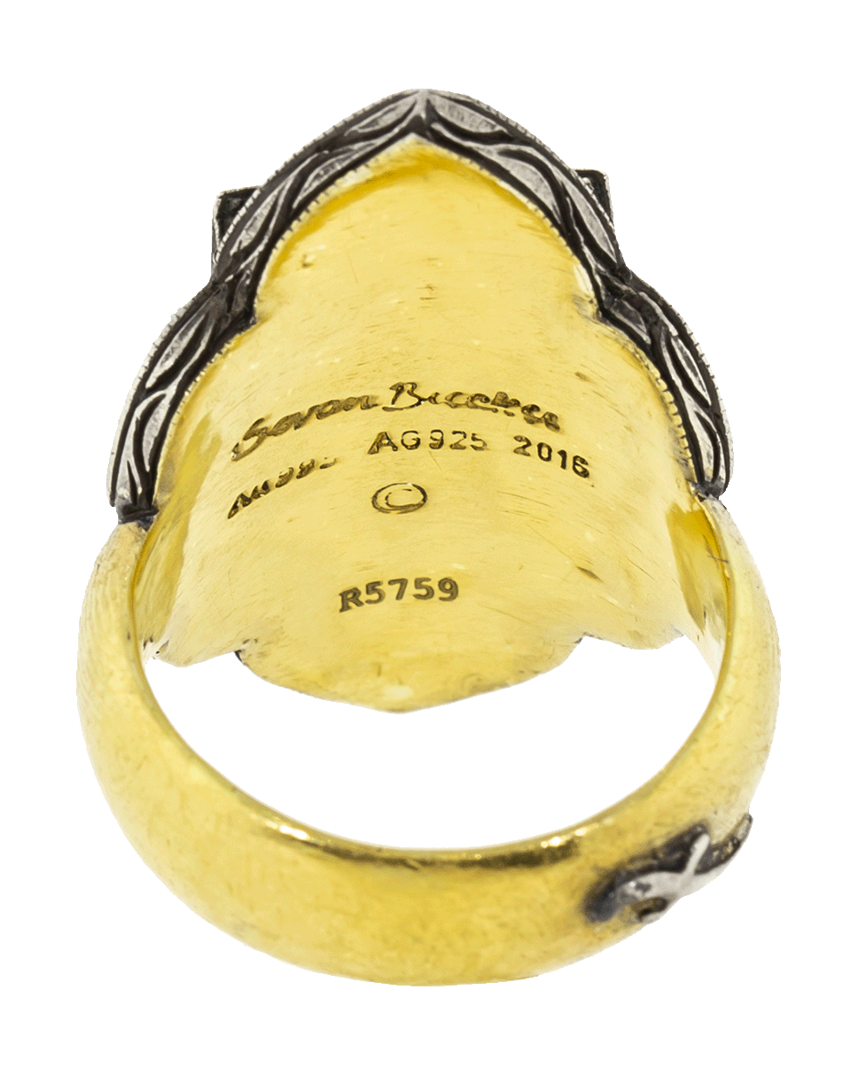 SEVAN BICAKCI-Carved Lemon Topaz Sea Turtle Ring-YELLOW GOLD