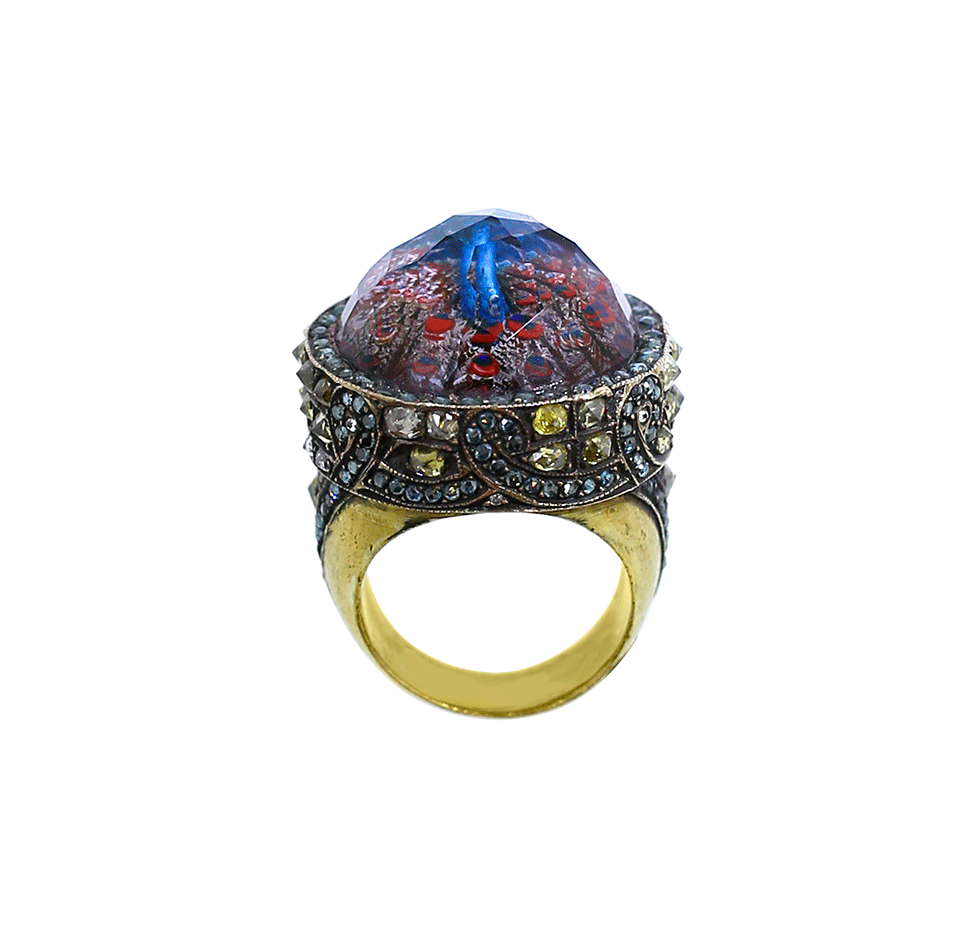 SEVAN BICAKCI-Carved Peacock Ring-YELLOW GOLD