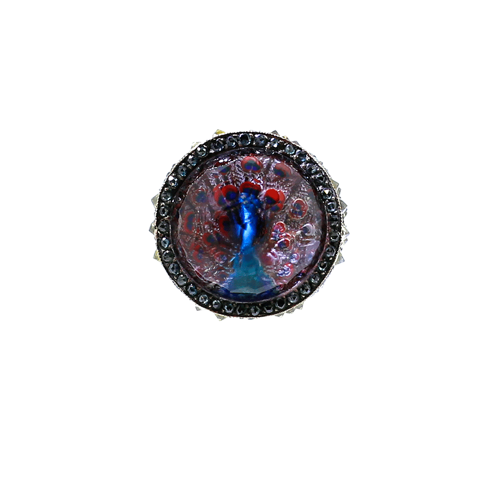 SEVAN BICAKCI-Carved Peacock Ring-YELLOW GOLD