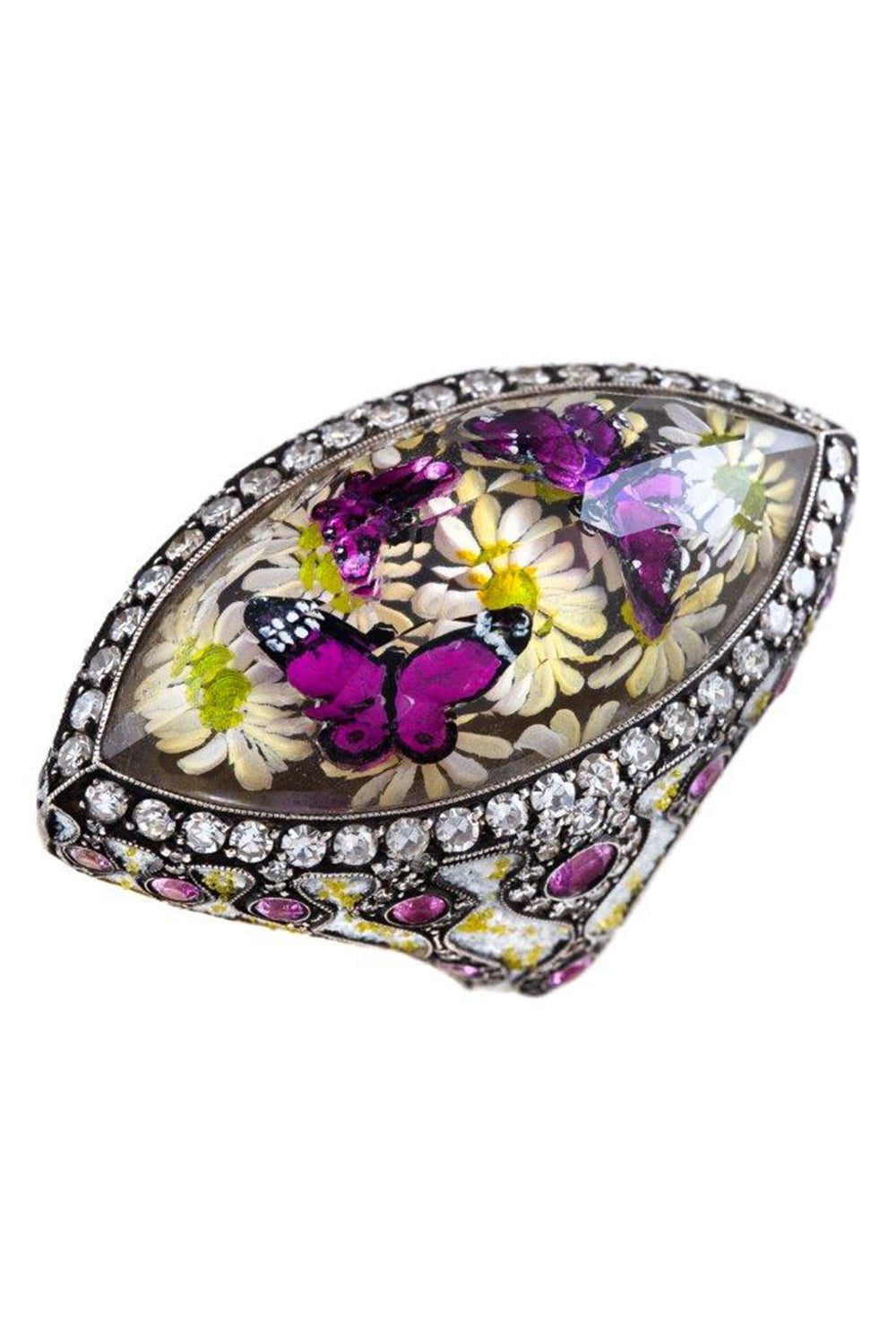 SEVAN BICAKCI-Carved Rock Quartz Butterfly Ring-YELLOW GOLD