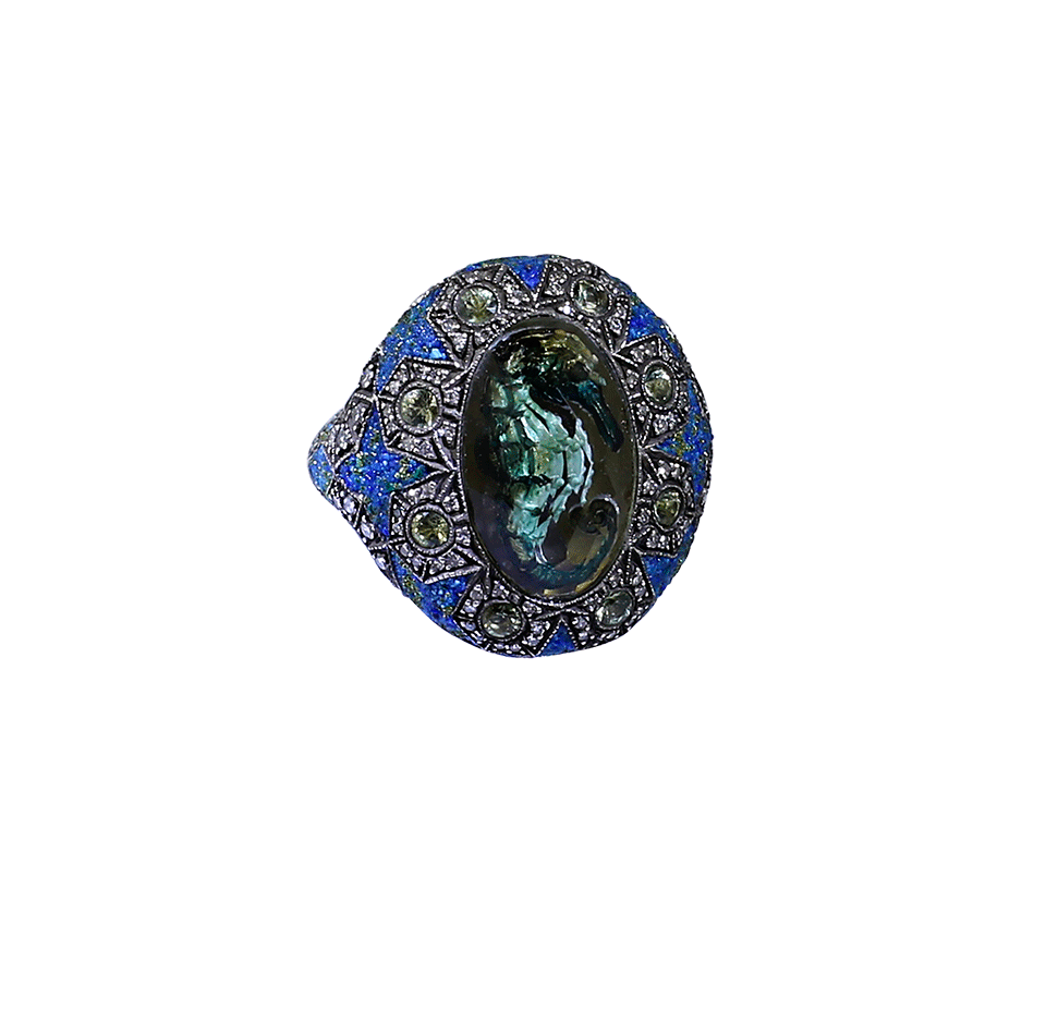 SEVAN BICAKCI-Carved Seahorse Ring-YELLOW GOLD