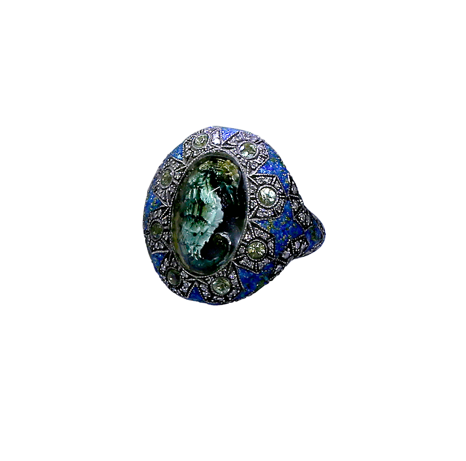 SEVAN BICAKCI-Carved Seahorse Ring-YELLOW GOLD