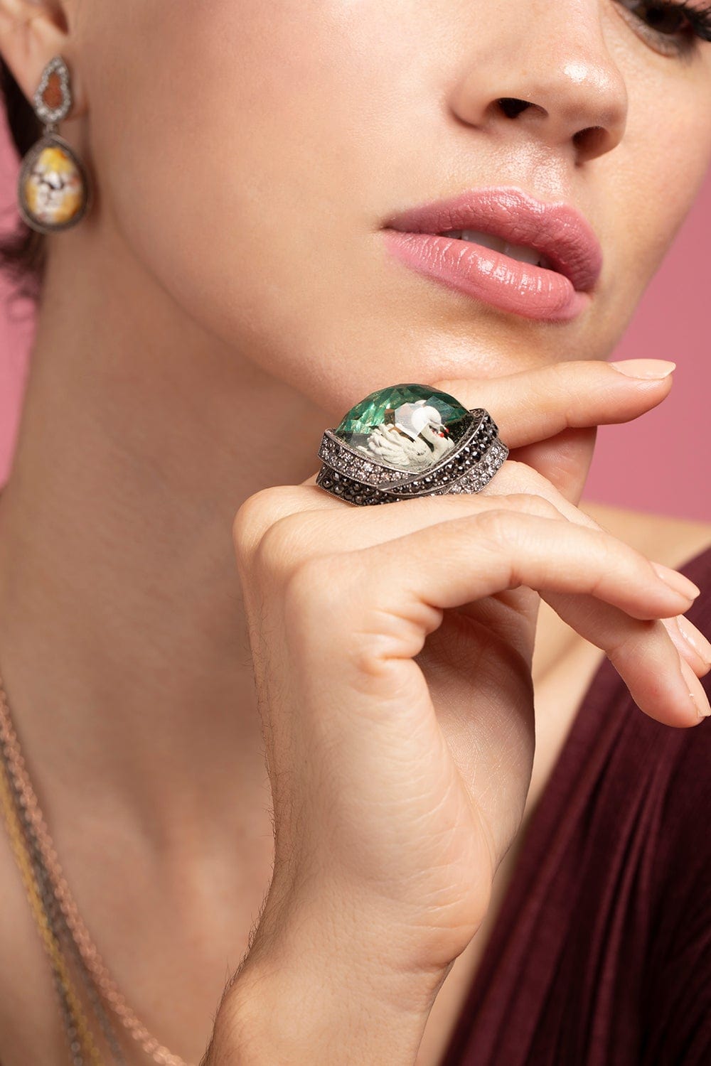 SEVAN BICAKCI-Carved Swan Ring-YELLOW GOLD
