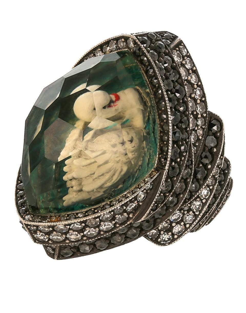 SEVAN BICAKCI-Carved Swan Ring-YELLOW GOLD